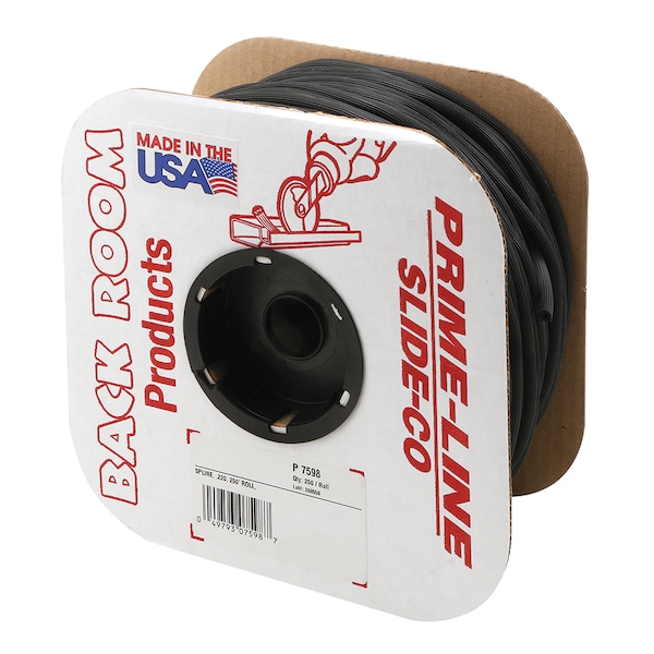 Prime-Line Screen Retainer Spline, 0.220 in., 250 foot, Black (1 Roll) P 7598 - main